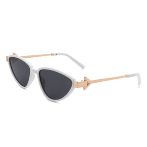 Cramilo Eyewear Sunglasses White Vega - Women Triangle Retro Fashion Cat Eye Sunglasses