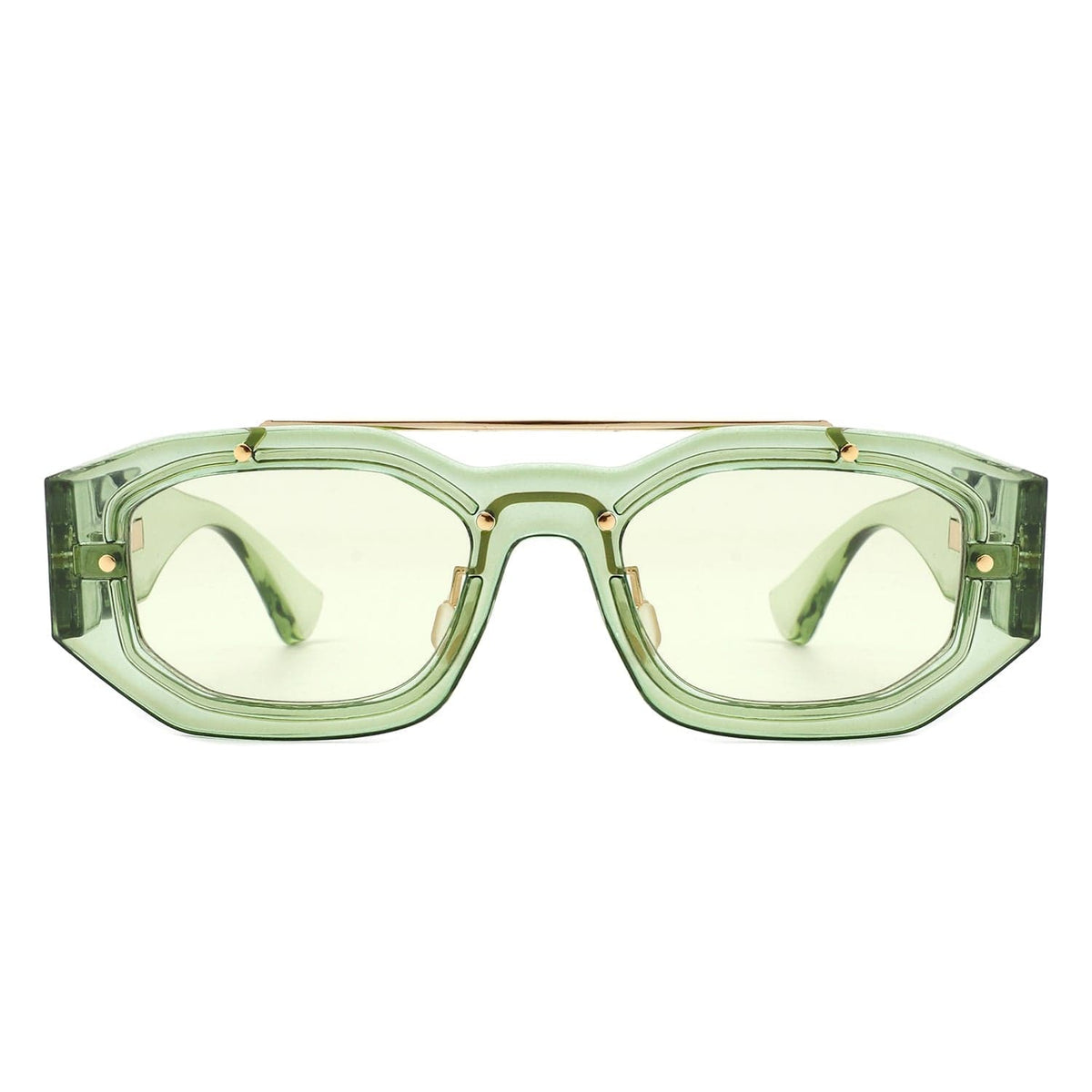 Cramilo Eyewear Sunglasses Xanadusk- Geometric Retro Irregular Brow-Bar Square Fashion Sunglasses