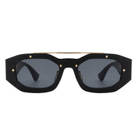 Cramilo Eyewear Sunglasses Xanadusk- Geometric Retro Irregular Brow-Bar Square Fashion Sunglasses