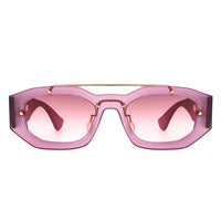 Cramilo Eyewear Sunglasses Xanadusk- Geometric Retro Irregular Brow-Bar Square Fashion Sunglasses