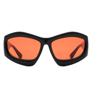 Cramilo Eyewear Sunglasses Xaron - Geometric Square Tinted Oversize Chunky Fashion Sunglasses