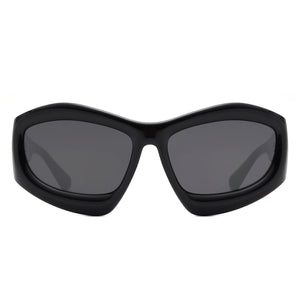 Cramilo Eyewear Sunglasses Xaron - Geometric Square Tinted Oversize Chunky Fashion Sunglasses