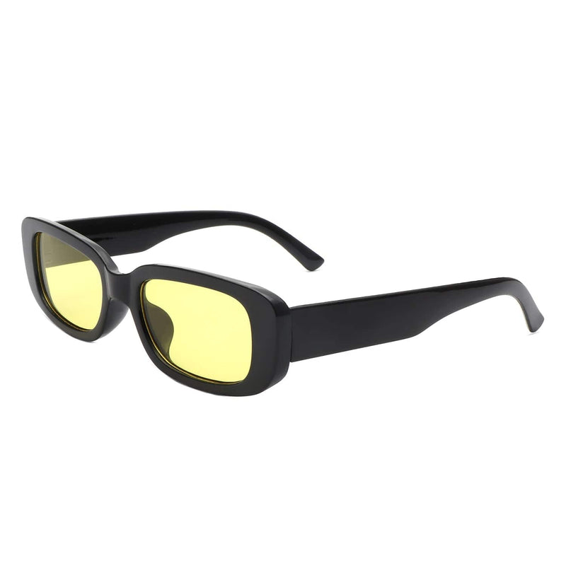 Cramilo Eyewear Sunglasses Yellow Alarica - Rectangle Retro Small Vintage Inspired Sunglasses
