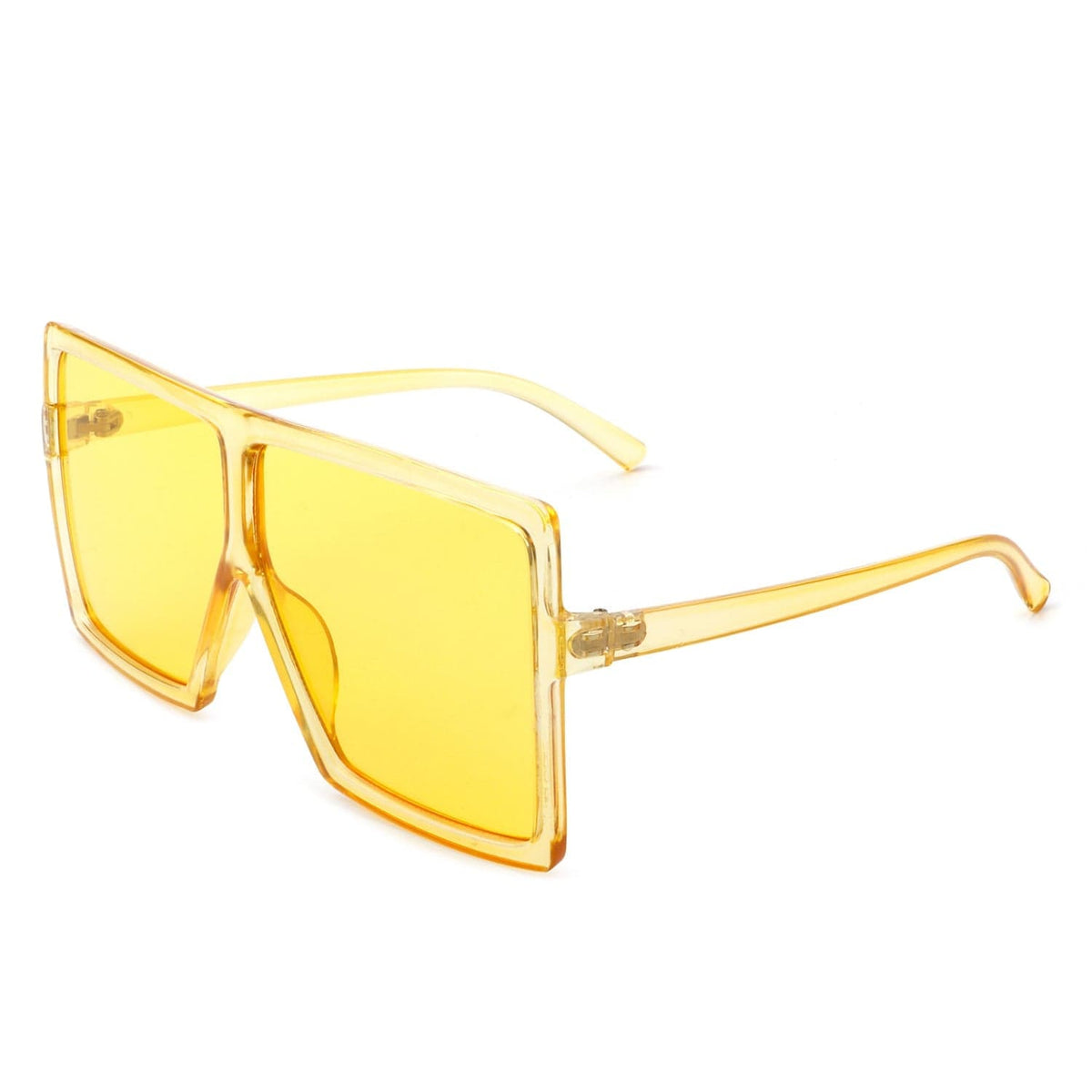 Cramilo Eyewear Sunglasses Yellow Amarylla - Oversize Flat Top Square Tinted Women Fashion Sunglasses