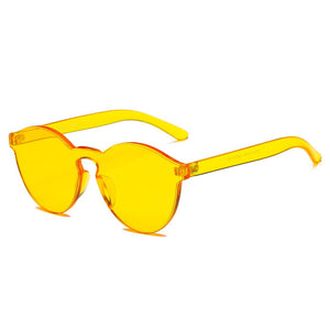 Cramilo Eyewear Sunglasses Yellow FARGO | Hipster Translucent Unisex Monochromatic Candy Colorful Lenses Sunglasses