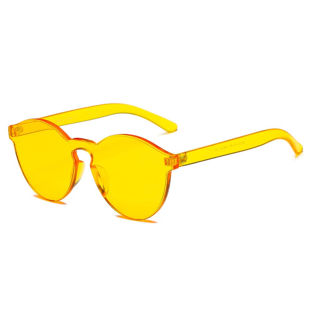 Cramilo Eyewear Sunglasses Yellow FARGO | Hipster Translucent Unisex Monochromatic Candy Colorful Lenses Sunglasses