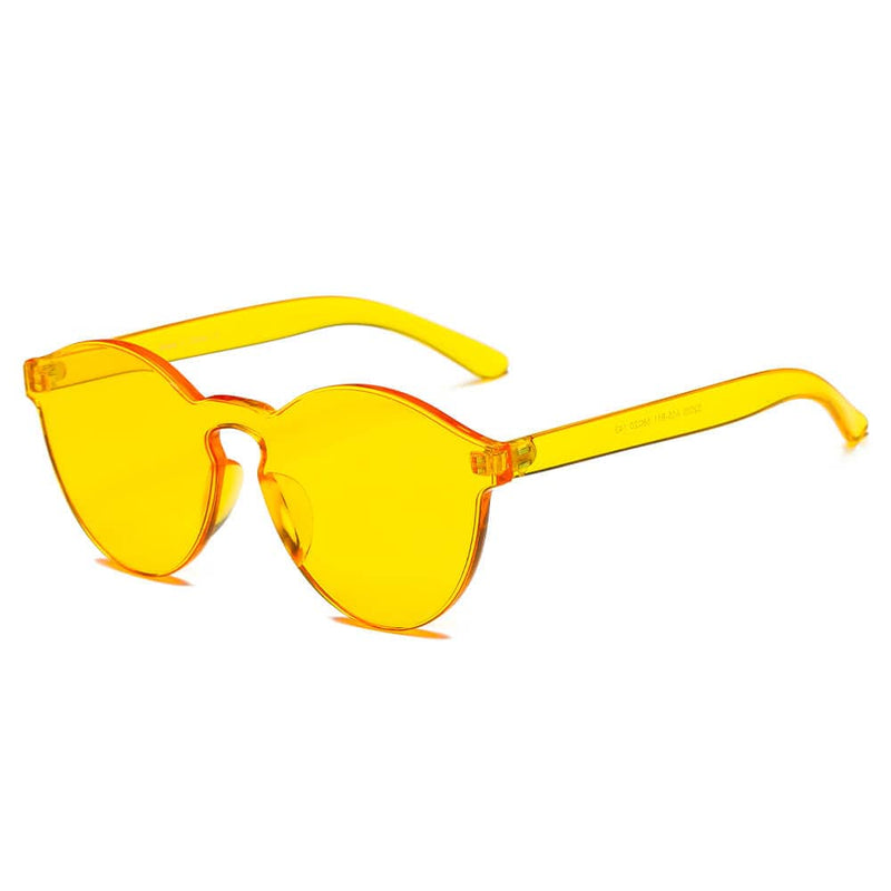 Cramilo Eyewear Sunglasses Yellow FARGO | Hipster Translucent Unisex Monochromatic Candy Colorful Lenses Sunglasses