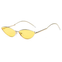 Cramilo Eyewear Sunglasses Yellow FLINT | Small True Retro Vintage Slim Metal Sunglasses