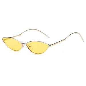 Cramilo Eyewear Sunglasses Yellow FLINT | Small True Retro Vintage Slim Metal Sunglasses