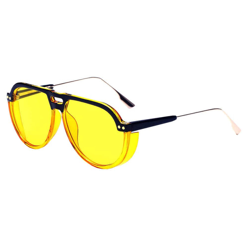 Cramilo Eyewear Sunglasses Yellow KRAKOW | Modern Round Carrera Style Aviator Fashion Sunglasses