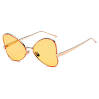 Cramilo Eyewear Sunglasses Yellow LINDSAY | Women Oversized Rounded Butterfly Fashion Sunglasses