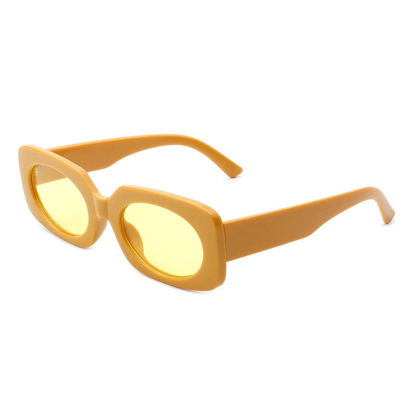 Cramilo Eyewear Sunglasses Yellow Radianty - Retro Rectangle Narrow Oval Vintage Square Fashion Sunglasses