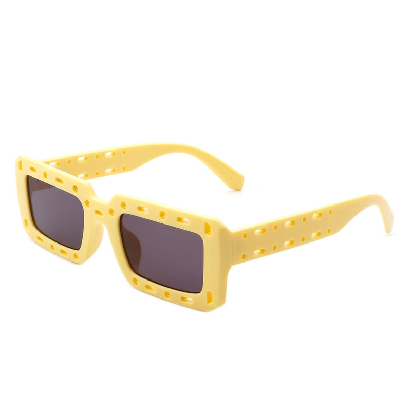 Cramilo Eyewear Sunglasses Yellow Undynite - Rectangle Irregular Frame Retro Fashion Square Sunglasses