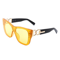 Cramilo Eyewear Sunglasses Yellow Windborn - Women Retro Square Tinted Cat Eye Fashion Sunglasses