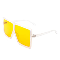 Cramilo Eyewear Sunglasses Yellow Zenithia - Square Oversize Women Flat Top Fashion Sunglasses