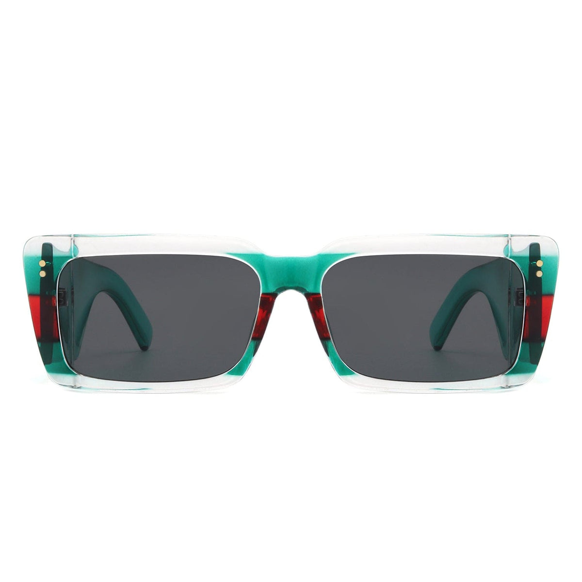Cramilo Eyewear Sunglasses Yoplines - Rectangle Flat Top Retro Tinted Chunky Square Sunglasses