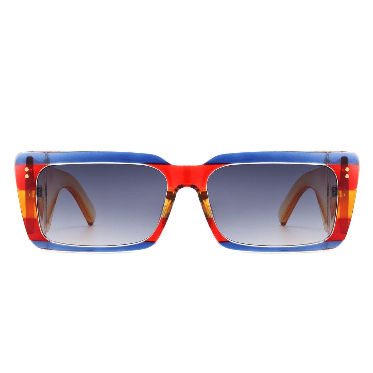 Cramilo Eyewear Sunglasses Yoplines - Rectangle Flat Top Retro Tinted Chunky Square Sunglasses