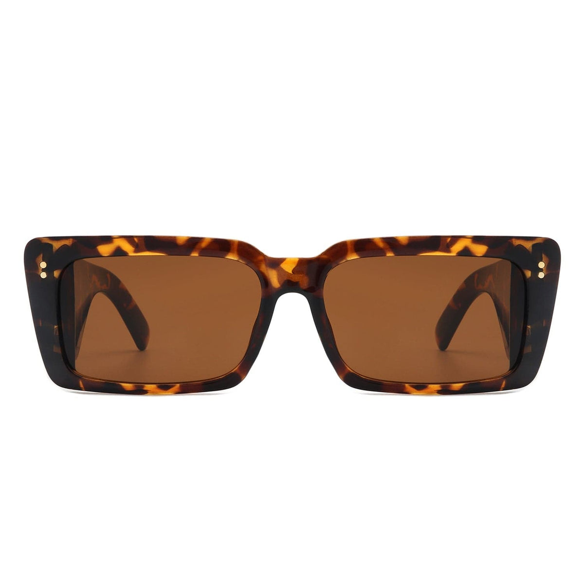 Cramilo Eyewear Sunglasses Yoplines - Rectangle Flat Top Retro Tinted Chunky Square Sunglasses