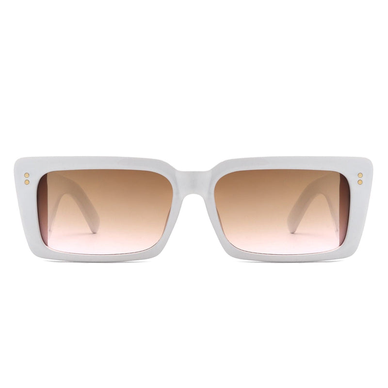 Cramilo Eyewear Sunglasses Yoplines - Rectangle Flat Top Retro Tinted Chunky Square Sunglasses