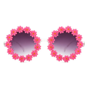 Cramilo Eyewear Sunglasses Ysabelia - Round Daisy Flower Shape Circle Party Floral Women Sunglasses