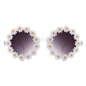 Cramilo Eyewear Sunglasses Ysabelia - Round Daisy Flower Shape Circle Party Floral Women Sunglasses