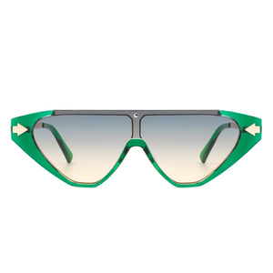 Cramilo Eyewear Sunglasses Zedillia - Triangle Mod Irregular Fashion Vintage Geometric Retro Sunglasses