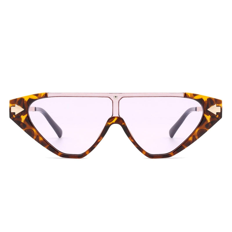 Cramilo Eyewear Sunglasses Zedillia - Triangle Mod Irregular Fashion Vintage Geometric Retro Sunglasses