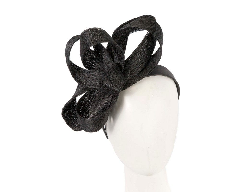 Cupids Millinery Women's Hat Black Black abaca loops racing fascinator by Fillies Collection