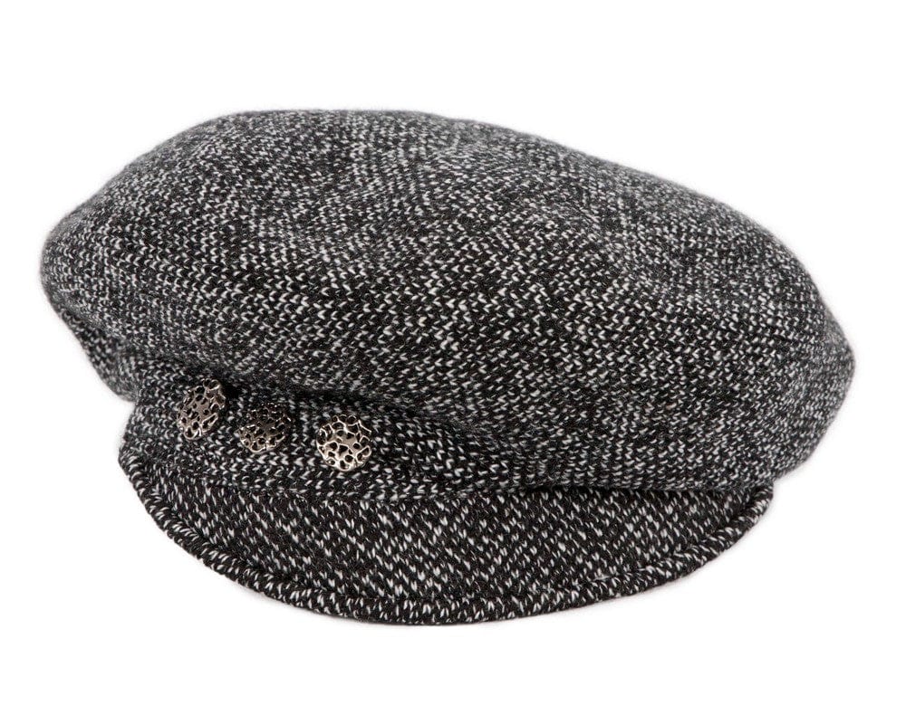 Cupids Millinery Women's Hat Black Warm charcoal wool winter fashion beret by Max Alexander