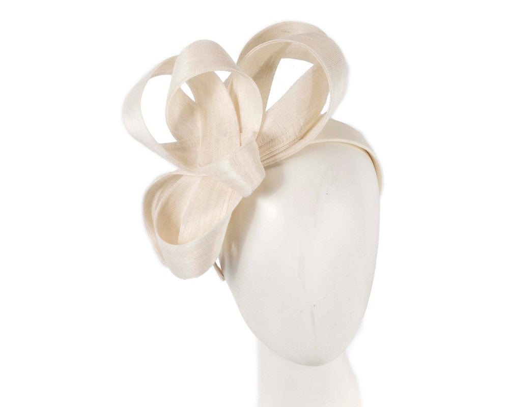 Cupids Millinery Women's Hat Cream Cream abaca loops racing fascinator by Fillies Collection