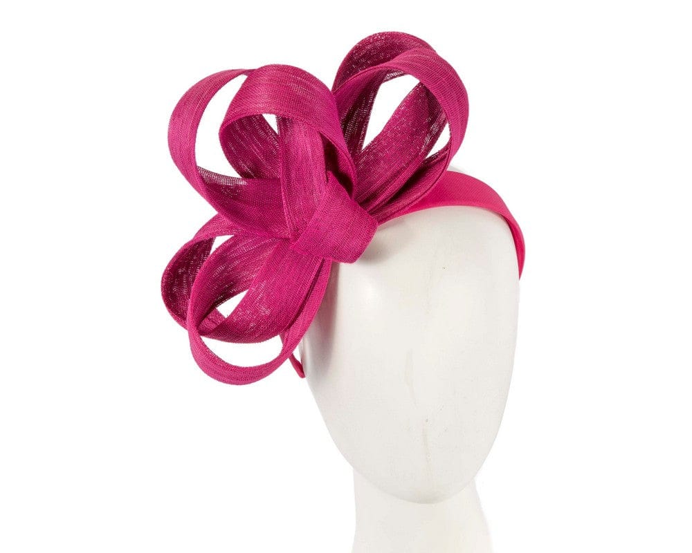 Cupids Millinery Women's Hat Fuchsia Fuchsia abaca loops racing fascinator by Fillies Collection