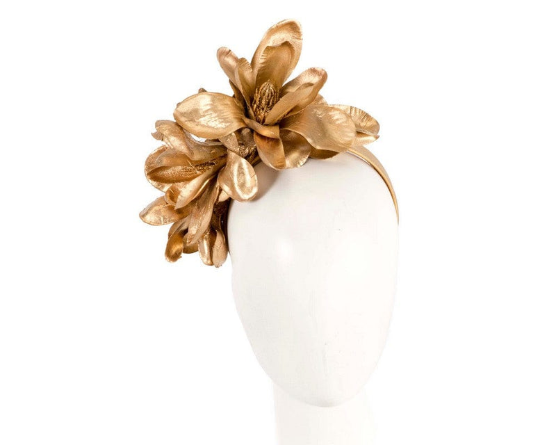 Cupids Millinery Women's Hat Gold Exclusive gold flower fascinator