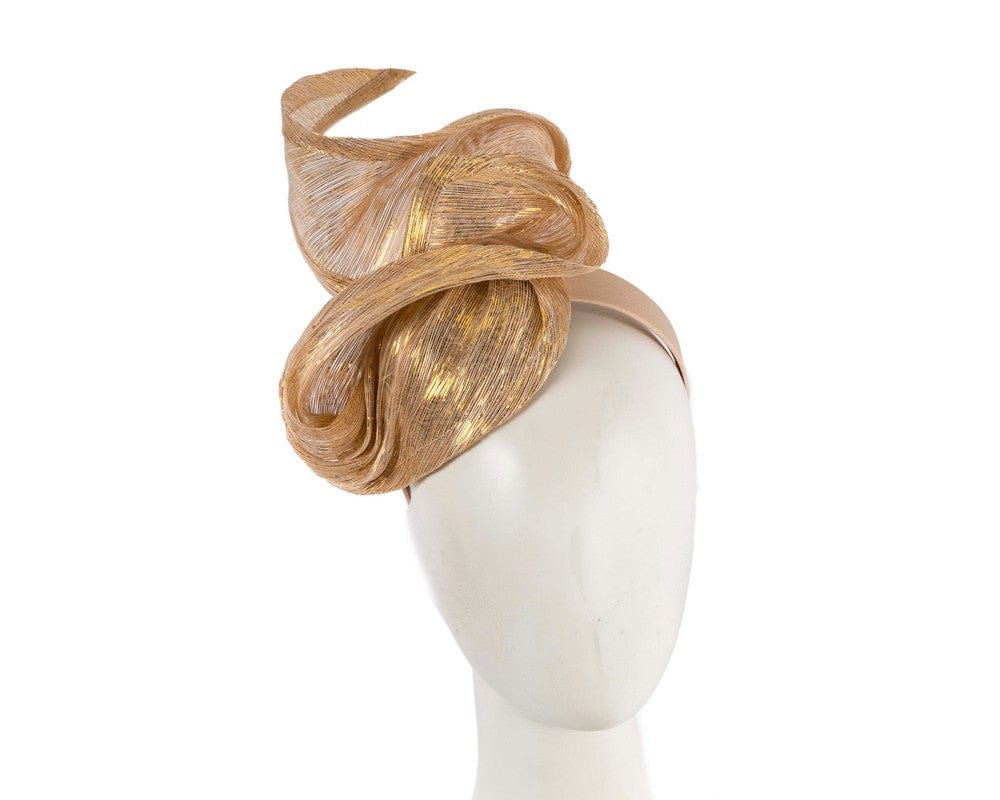 Cupids Millinery Women's Hat Gold Gold designers racing fascinator by Fillies Collection