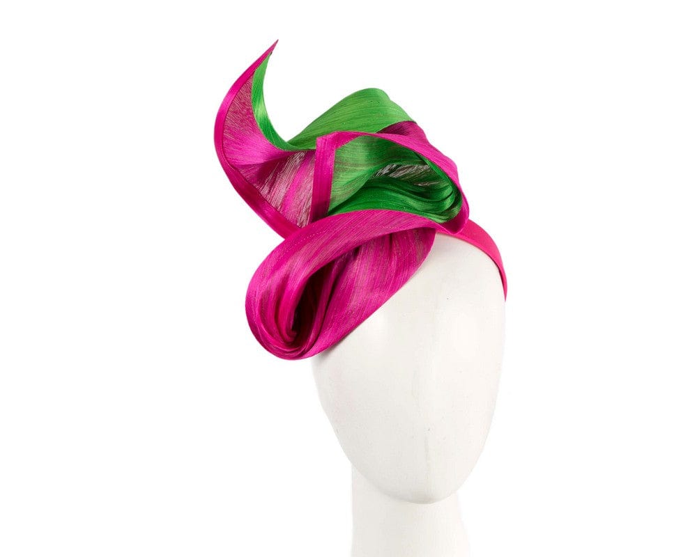 Cupids Millinery Women's Hat Green/Fuchsia Fuchsia & Lime designers racing fascinator