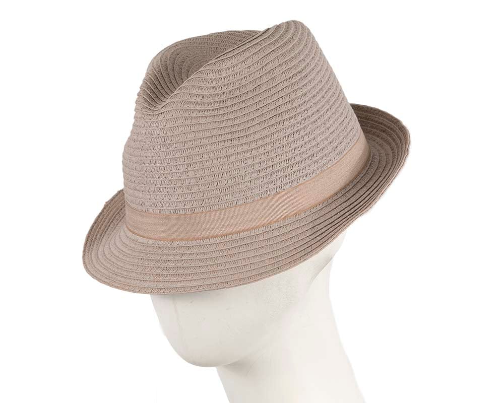 Cupids Millinery Women's Hat Grey Grey Short Brim Fedora Hat