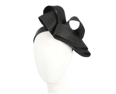 Cupids Millinery Women's Hat Large black loops racing fascinator by Max Alexander