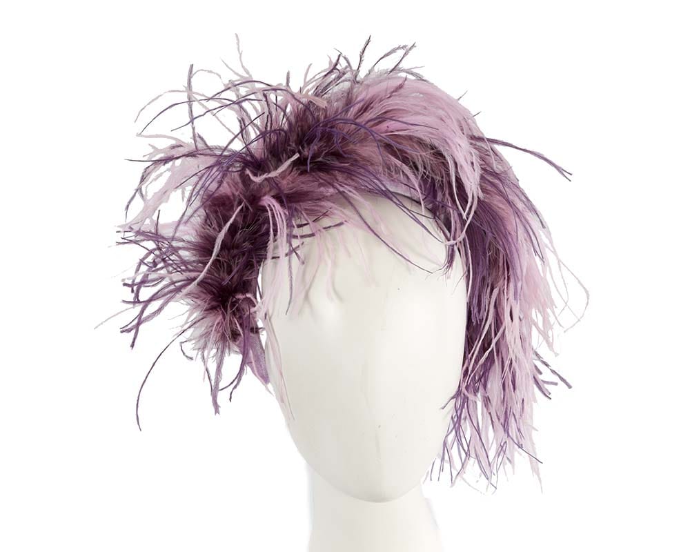 Cupids Millinery Women's Hat Lilac Bespoke lilac headband with оstriсh feathers by Cupids Millinery