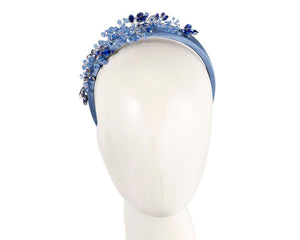 Cupids Millinery Women's Hat Navy Blue crystals fascinator headband by Cupids Millinery