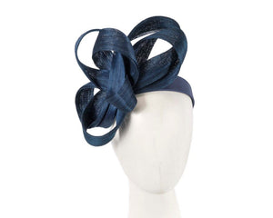 Cupids Millinery Women's Hat Navy Navy abaca loops racing fascinator by Fillies Collection
