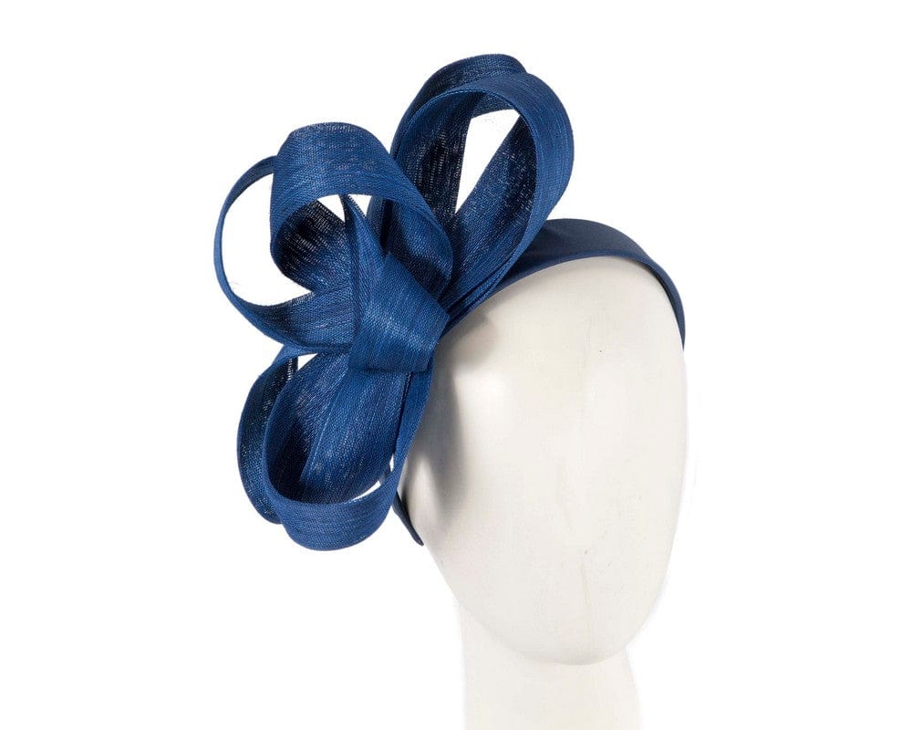 Cupids Millinery Women's Hat Navy Royal blue abaca loops racing fascinator by Fillies Collection