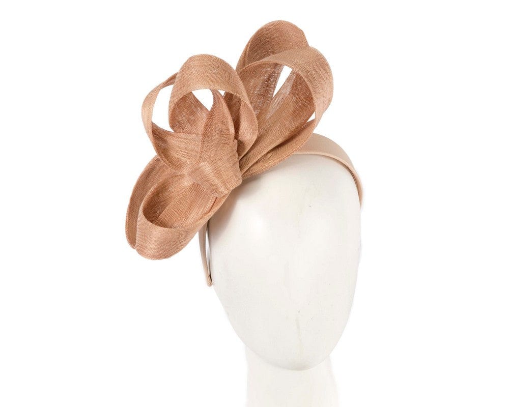 Cupids Millinery Women's Hat Nude Nude abaca loops racing fascinator by Fillies Collection