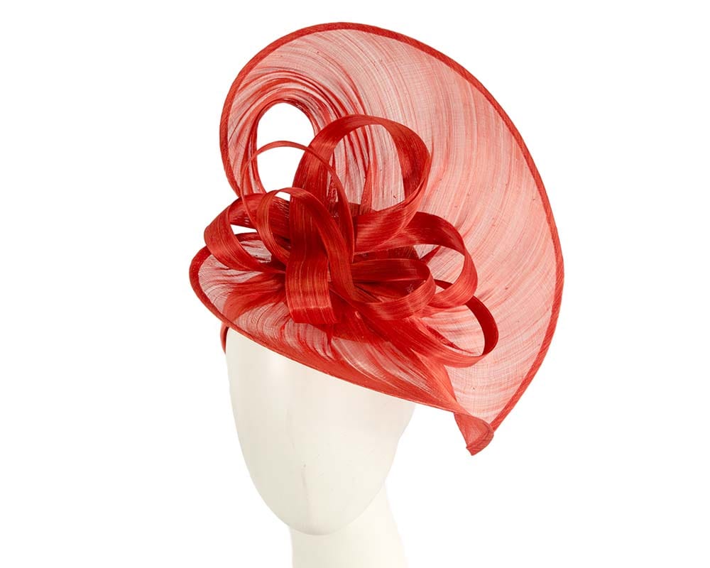 Cupids Millinery Women's Hat Orange Large orange silk abaca heart fascinator