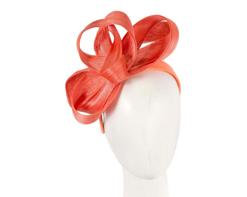 Cupids Millinery Women's Hat Orange Orange abaca loops racing fascinator by Fillies Collection