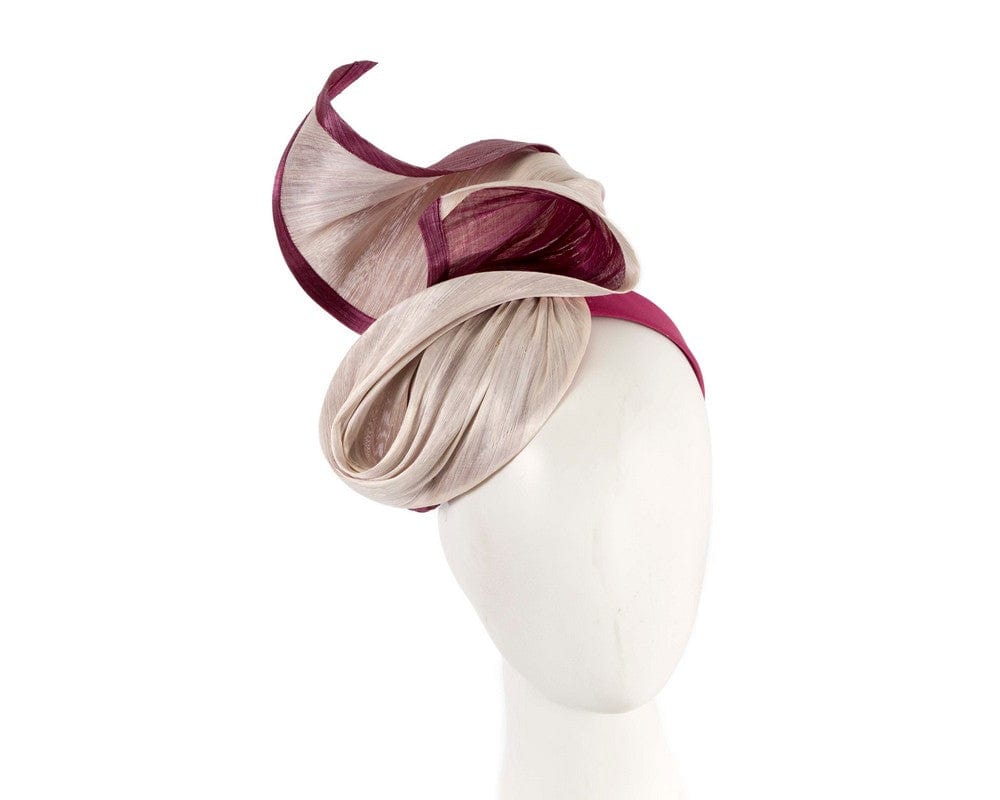 Cupids Millinery Women's Hat Pink/Burgundy Pink & Wine designers racing fascinator