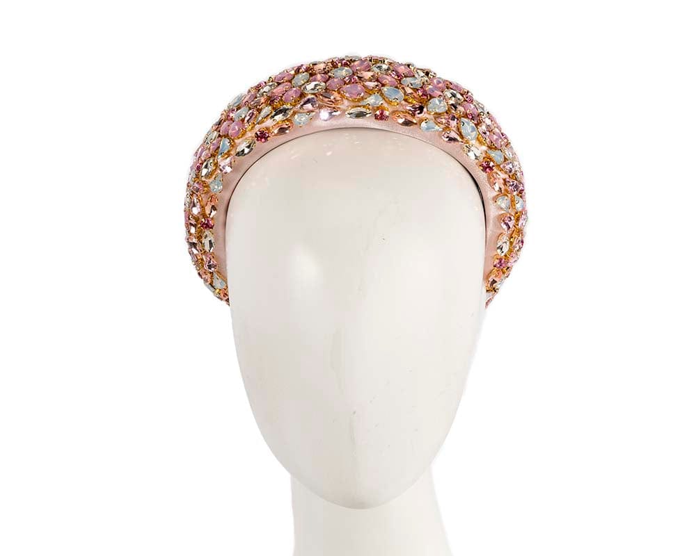Cupids Millinery Women's Hat Pink Crystal covered fascinator headband by Max Alexander