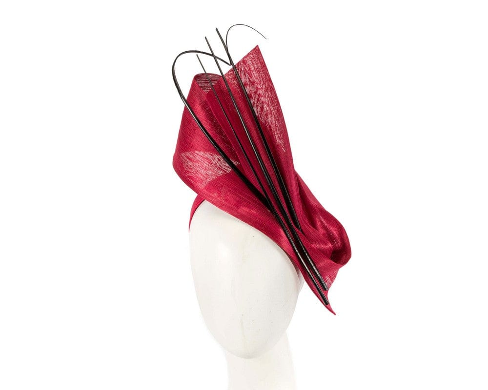 Cupids Millinery Women's Hat Red Edgy red & black fascinator by Fillies Collection