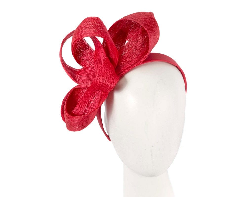 Cupids Millinery Women's Hat Red Red abaca loops racing fascinator by Fillies Collection