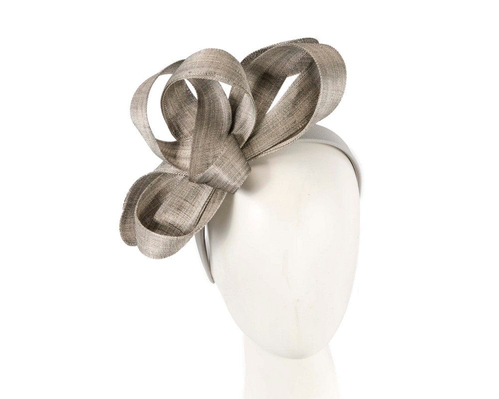 Cupids Millinery Women's Hat Silver Silver abaca loops racing fascinator by Fillies Collection