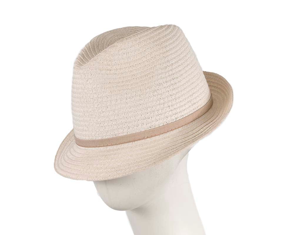 Cupids Millinery Women's Hat White White Short Brim Fedora Hat