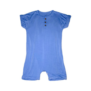 Eclipse Kids Baby & Toddler Bodysuit Henley Short Sleeve Romper - Chambray Blue